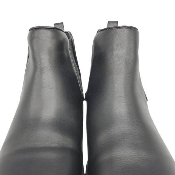 Black Booties Womens 6 Pointed Almond Toe Ankle Pull On Heeled Oxford Express - Picture 5 of 13